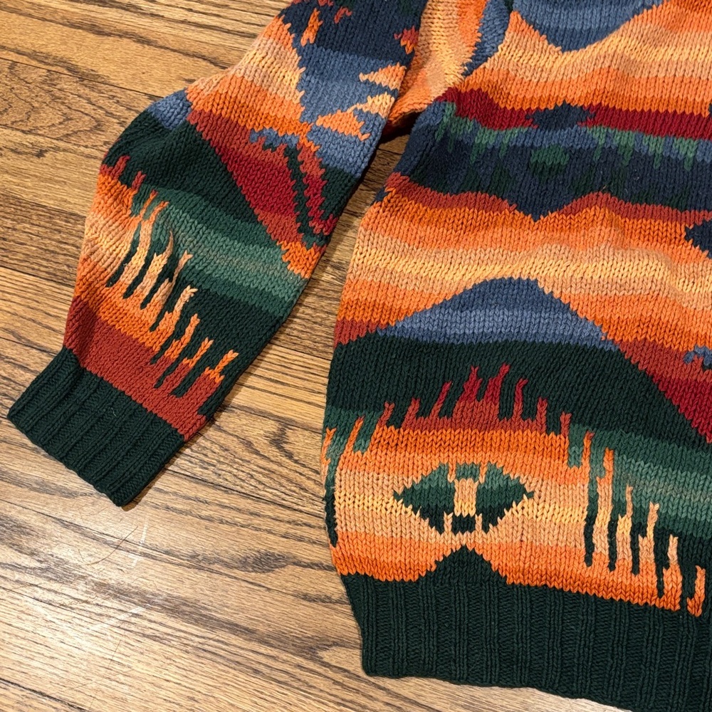 Hand knit Polo by Ralph Lauren Men's Multicolor Southwestern Crewneck Sweater - Picture 5 of 10